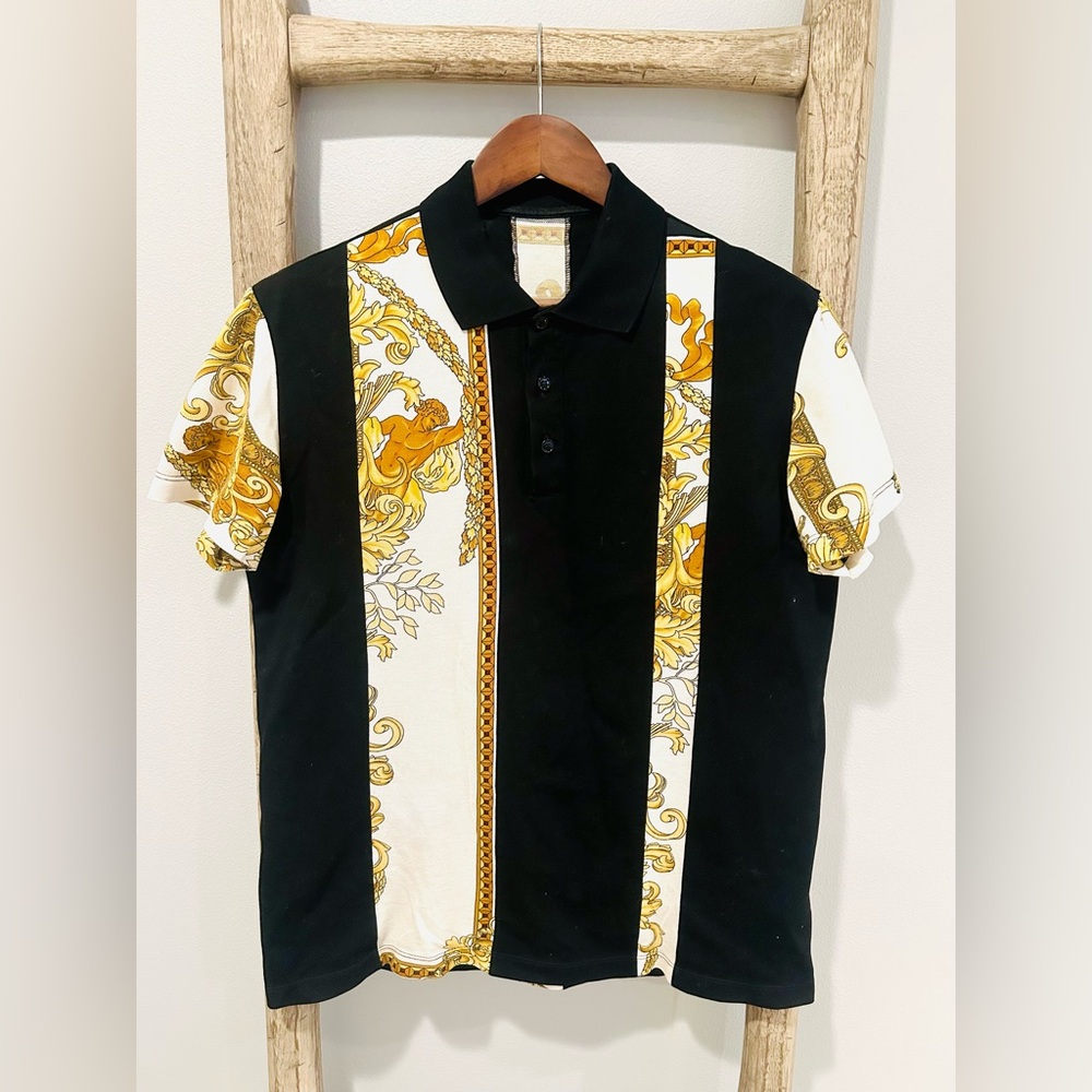 VERSACE Medusa Renaissance Print Polo Shirt